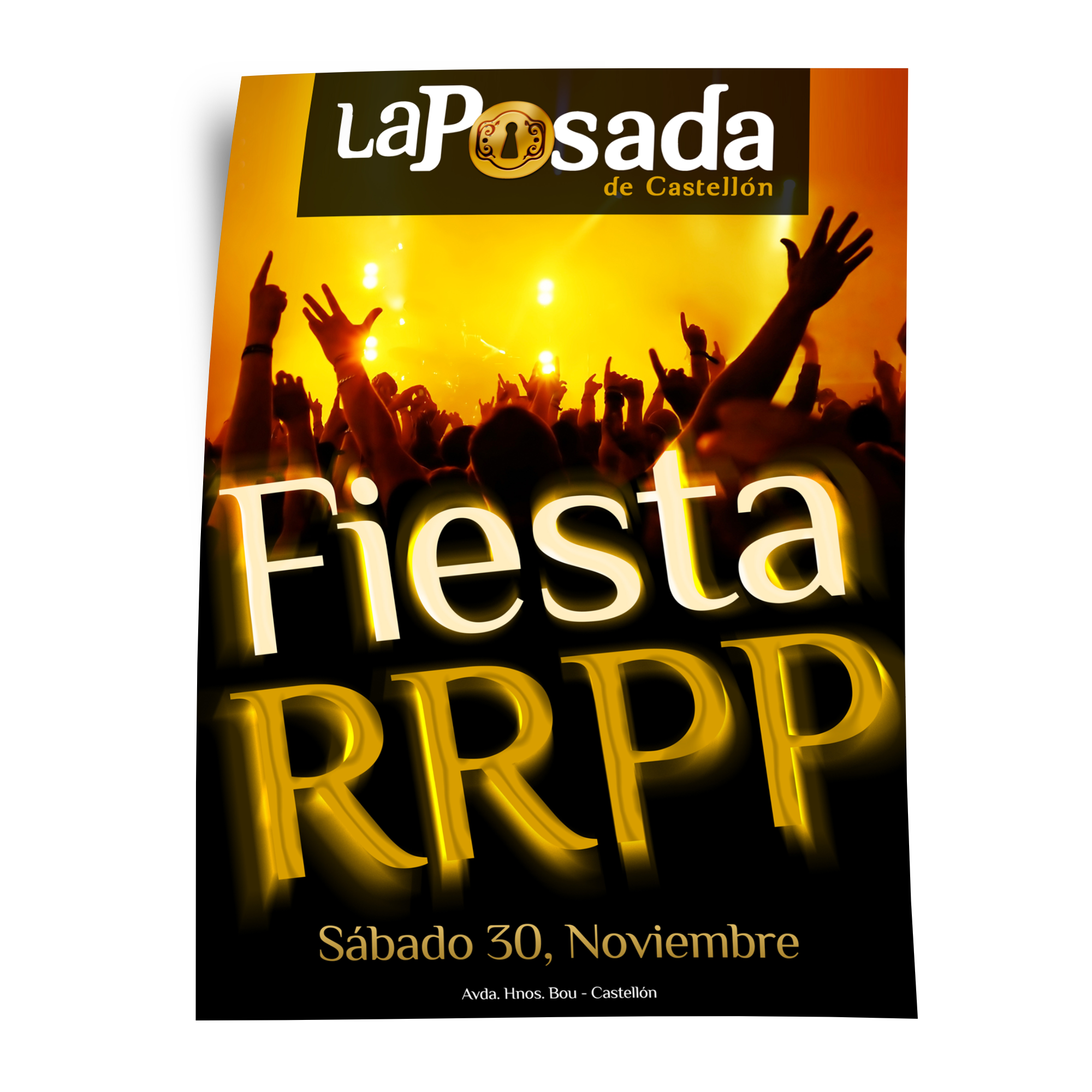 Cartel fiesta RRPP